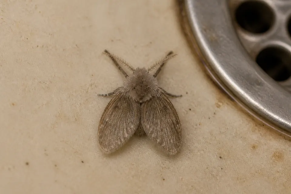 Drain fly (Psychodidae) — identification photo