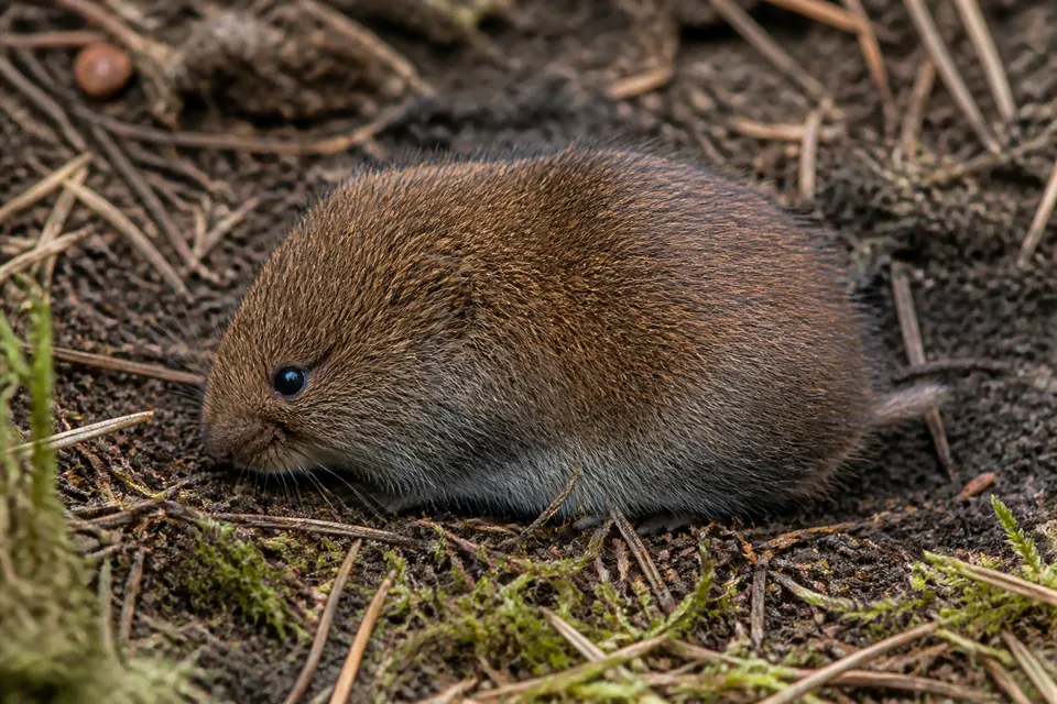 Pine vole (Microtus pinetorum) — identification photo